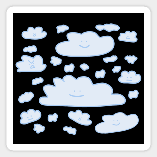 Cute Clouds, Pastel Blue Sticker